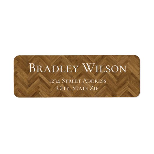 Herringbone Wood Grain Return-Adressetikett (Vorne)