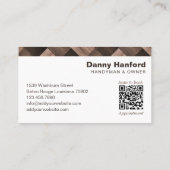 Herringbone Woodgrain Handyman Tools Contractor Visitenkarte (Rückseite)