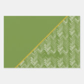 Herringbone Zickzack Muster Forest Green Geschenkpapier Set (Vorderseite 3)