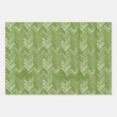 Herringbone Zickzack Muster Forest Green Geschenkpapier Set (Vorderseite)