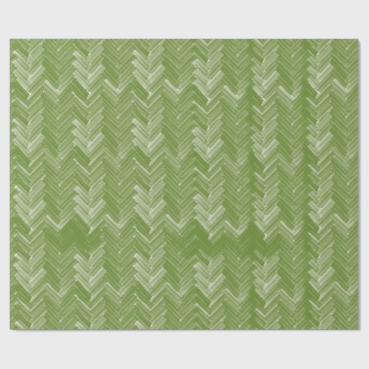 Herringbone-Zickzack Muster für Waldgrün Geschenkpapier (Flach)
