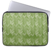 Herringbone-Zickzack Muster für Waldgrün Laptopschutzhülle (Vorderseite)