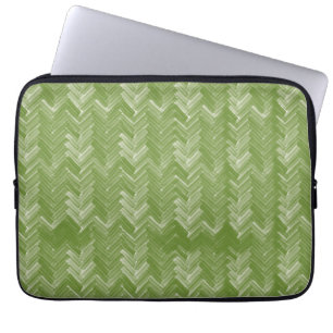 Herringbone-Zickzack Muster für Waldgrün Laptopschutzhülle