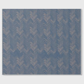 Herringbone Zickzack Muster Retro Blue Geschenkpapier (Flach)