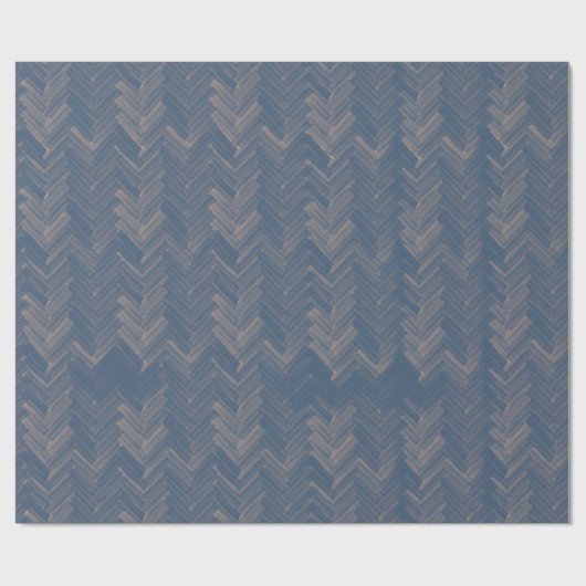 Herringbone Zickzack Muster Retro Blue Geschenkpapier (Flach)