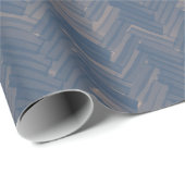 Herringbone Zickzack Muster Retro Blue Geschenkpapier (Rolleneckpunkt)