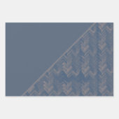 Herringbone Zickzack Muster Retro Blue Geschenkpapier Set (Vorderseite 3)