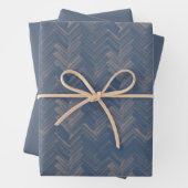 Herringbone Zickzack Muster Retro Blue Geschenkpapier Set (Beispiel)
