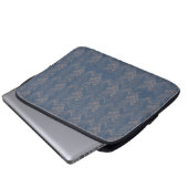 Herringbone Zickzack Muster Retro Blue Laptopschutzhülle (Vorne Knopf)