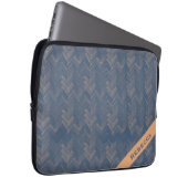 Herringbone Zickzack Muster Retro Blue Personal Laptopschutzhülle (Vorne Rechts)