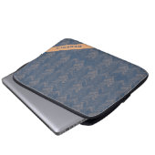 Herringbone Zickzack Muster Retro Blue Personal Laptopschutzhülle (Vorne Knopf)