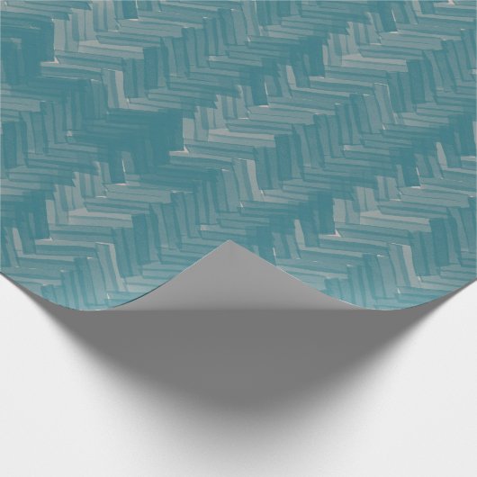 Herringbone Zickzack Muster Türkis Geschenkpapier (Ecke)