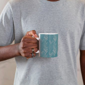 Herringbone Zickzack Muster Türkis Kaffeetasse