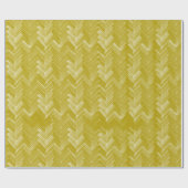 Herringbone Zickzack Muster Vintag Gold Geschenkpapier (Flach)