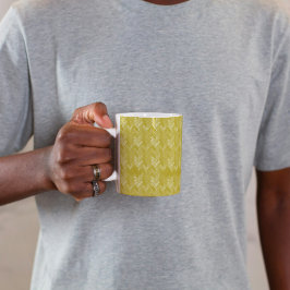 Herringbone Zickzack Muster Vintag Gold Kaffeetasse