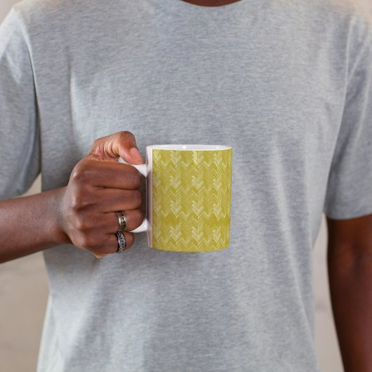 Herringbone Zickzack Muster Vintag Gold Kaffeetasse