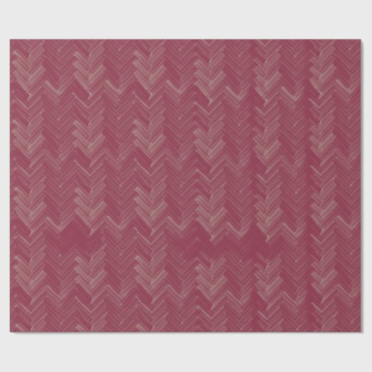 Herringbone Zickzack Pattern Luxurious Red Geschenkpapier (Flach)
