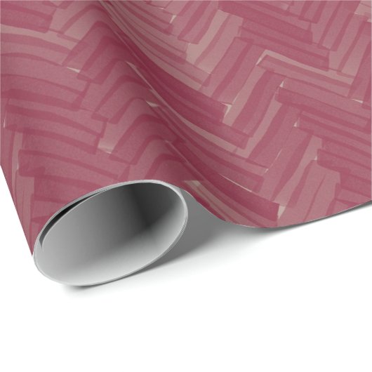 Herringbone Zickzack Pattern Luxurious Red Geschenkpapier (Rolleneckpunkt)