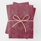 Herringbone Zickzack Pattern Luxurious Red Geschenkpapier Set (Beispiel)