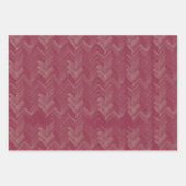 Herringbone Zickzack Pattern Luxurious Red Geschenkpapier Set (Vorderseite)