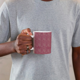 Herringbone Zickzack Pattern Luxurious Red Kaffeetasse