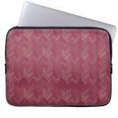 Herringbone Zickzack Pattern Luxurious Red Laptopschutzhülle (Vorderseite)