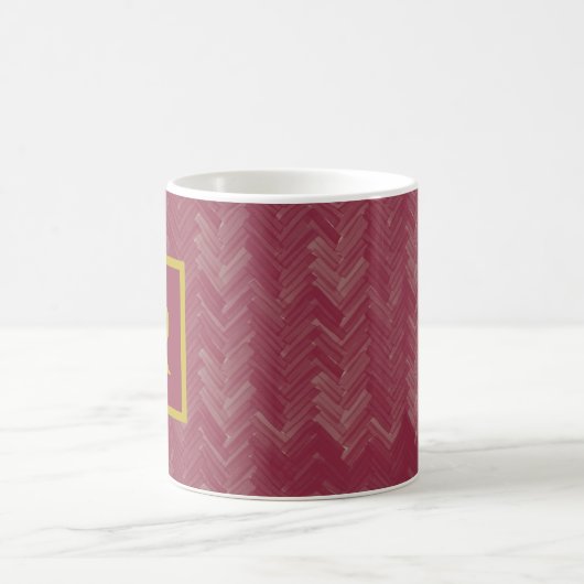 Herringbone Zickzack Pattern Luxury Red Personal Kaffeetasse (Mittel)