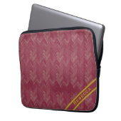 Herringbone Zickzack Pattern Luxury Red Personal Laptopschutzhülle (Vorderseite Links)