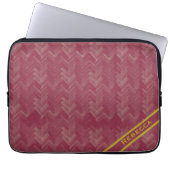 Herringbone Zickzack Pattern Luxury Red Personal Laptopschutzhülle (Vorderseite)