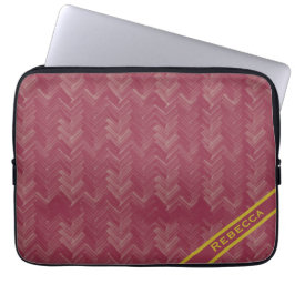 Herringbone Zickzack Pattern Luxury Red Personal Laptopschutzhülle