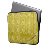 Herringbone Zickzack Vintag Gold Personal Laptopschutzhülle (Vorderseite Links)