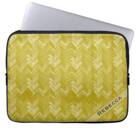 Herringbone Zickzack Vintag Gold Personal Laptopschutzhülle