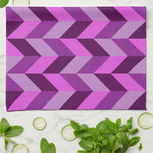 Herringknochenmuster lila geschirrtuch (Gefaltet)