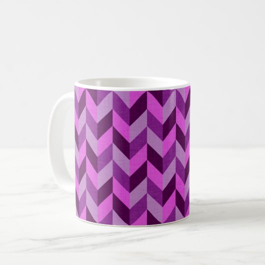 Herringknochenmuster lila kaffeetasse (Vorderseite Links)