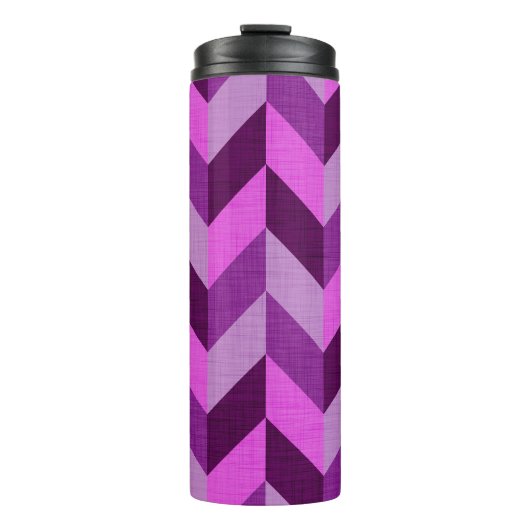 Herringknochenmuster lila thermosbecher (Vorderseite)