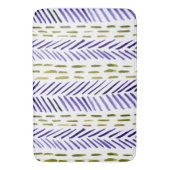 Herringknochenmuster von Boho in lila und grün Badematte (Vorderseite Vertikal)