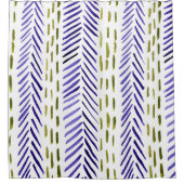 Herringknochenmuster von Boho in lila und grün Duschvorhang (Vorderseite)