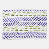 Herringknochenmuster von Boho in lila und grün Geschirrtuch (Horizontal)