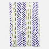 Herringknochenmuster von Boho in lila und grün Geschirrtuch (Vertikal)