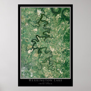 Herrington Lake Kentucky Satellite Poster Karte
