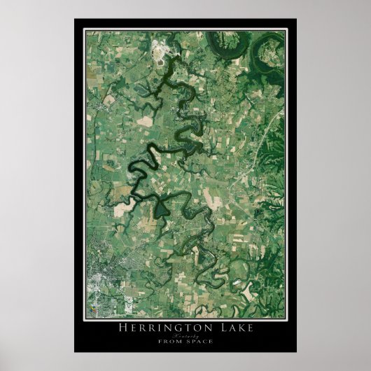 Herrington Lake Kentucky Satellite Poster Karte (Vorne)