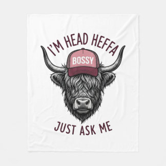 Herrische Highland-Kuh Kopf Heffa Vintage T-Shirt_ Fleecedecke