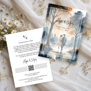 Herrlich exquisite Couple Swinging NY Park Wedding Save The Date