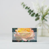 Herrlich gelbe Rosenrose Blume im grünen Hintergru Visitenkarte (Stehend Vorderseite)