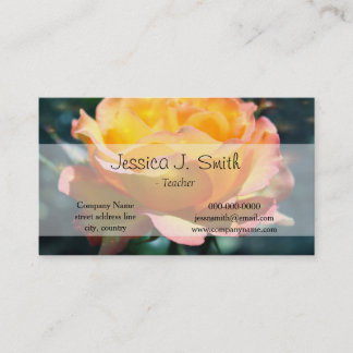 Herrlich gelbe Rosenrose Blume im grünen Hintergru Visitenkarte