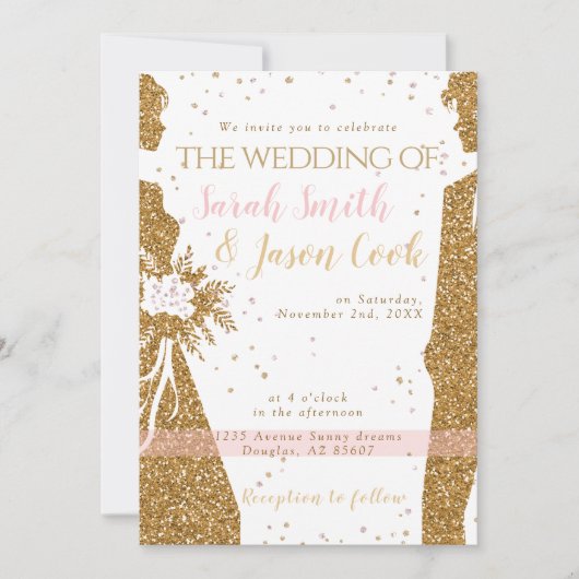 Herrlich - Goldrosa EINLADUNG 1 (Vorderseite)