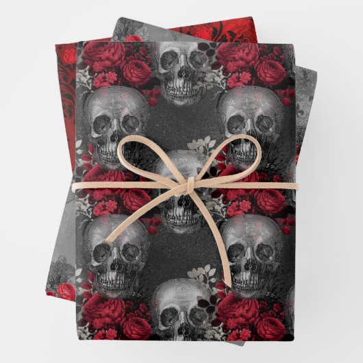 Herrlich gotische Schädel und Designs Geschenkpapier Set (Beispiel)