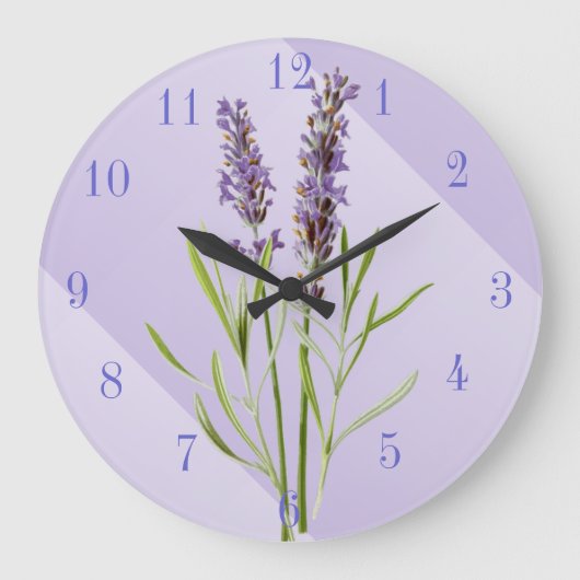 Herrlich Lila und Lavendel Große Wanduhr (Vorderseite)