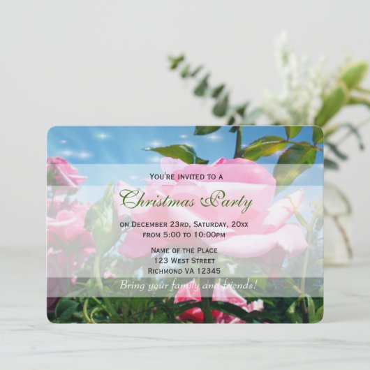 Herrlich rosa rosa rosa Blume in blauem Himmel. Ur Einladung (Stehend Vorderseite)