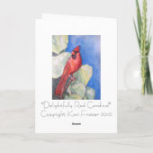 Herrlich rote Kardinal GRUSS-KARTE Karte (Rückseite)